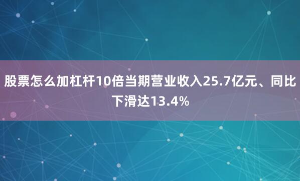 股票怎么加杠杆10倍当期营业收入25.7亿元、同比下滑达13.4%