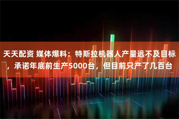天天配资 媒体爆料：特斯拉机器人产量远不及目标，承诺年底前生产5000台，但目前只产了几百台